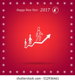 Career growth, Business progress, vector illustration