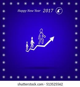Career growth, Business progress, vector illustration