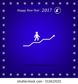 Career growth, Business progress, vector illustration