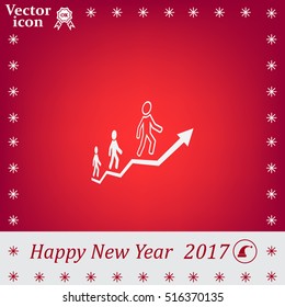 Career growth, Business progress, vector illustration
