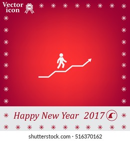 Career growth, Business progress, vector illustration