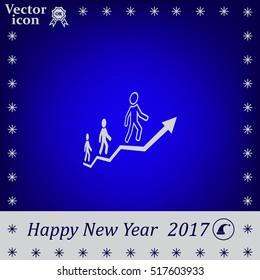 Career growth, Business progress, vector illustration