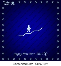 Career growth, Business progress, vector illustration