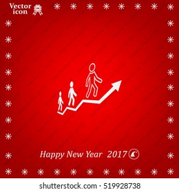 Career growth, Business progress, vector illustration