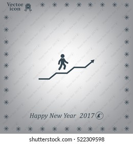 Career growth, Business progress, vector illustration