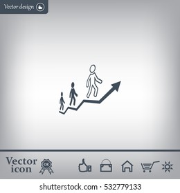 Career growth, Business progress, vector illustration