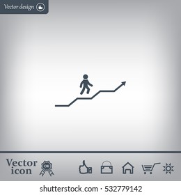 Career growth, Business progress, vector illustration