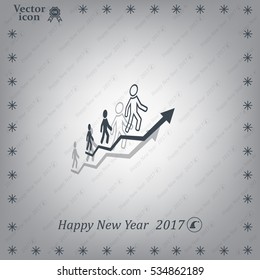 Career growth, Business progress, vector illustration