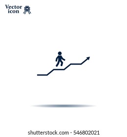 Career growth, Business progress, vector illustration