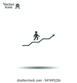 Career growth, Business progress, vector illustration