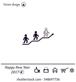 Career growth, Business progress, vector illustration