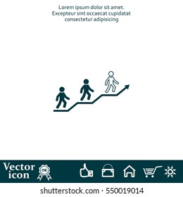Career growth, Business progress, vector illustration