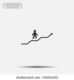 Career growth, Business progress, vector illustration