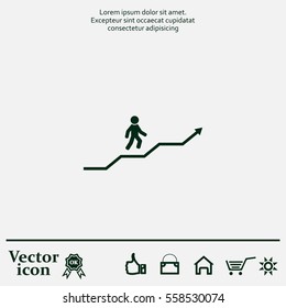 Career growth, Business progress, vector illustration