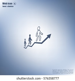 Career growth, Business progress, vector illustration