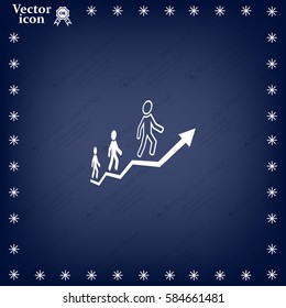 Career growth, Business progress, vector illustration