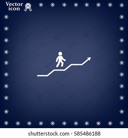 Career growth, Business progress, vector illustration