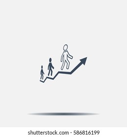 Career growth, Business progress, vector illustration