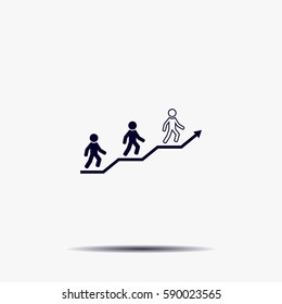 Career growth, Business progress, vector illustration