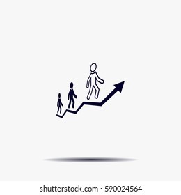 Career growth, Business progress, vector illustration