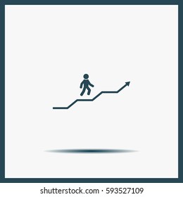 Career growth, Business progress, vector illustration