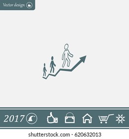 Career growth, Business progress, vector illustration
