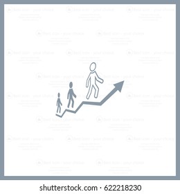 Career growth, Business progress, vector illustration