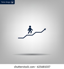 Career growth, Business progress, vector illustration