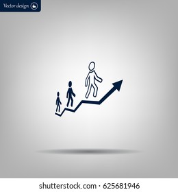 Career growth, Business progress, vector illustration
