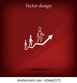 Career growth, Business progress, vector illustration
