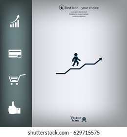 Career growth, Business progress, vector illustration