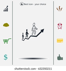 Career growth, Business progress, vector illustration