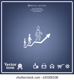 Career growth, Business progress, vector illustration
