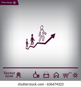 Career growth, Business progress, vector illustration