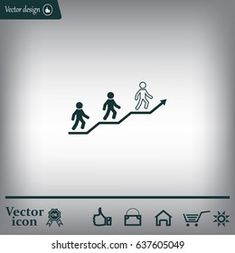 Career growth, Business progress, vector illustration