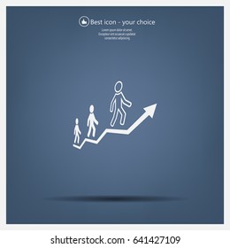 Career growth, Business progress, vector illustration
