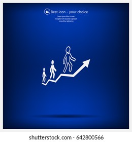 Career growth, Business progress, vector illustration