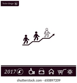 Career growth, Business progress, vector illustration