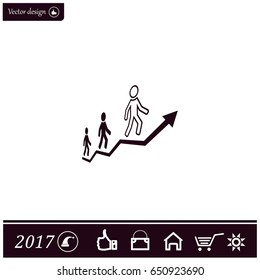 Career growth, Business progress, vector illustration