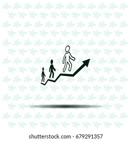 Career growth, Business progress, vector illustration