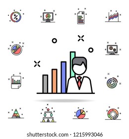 career growth chart colored icon. Business charts icons universal set for web and mobile on white background