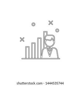 career growth chart icon. Element of business charts for mobile concept and web apps icon. Outline, thin line icon for website design and development, app development