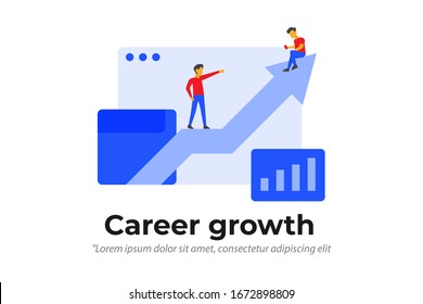 Career Growth concept. business plan illustration concept for web landing page template, banner, and presentation