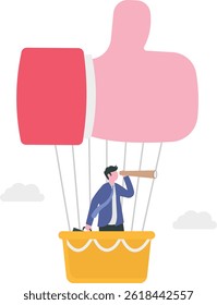 Career growth development, achievement, job improvement or promotion, appreciation or praise for success employee concept, 