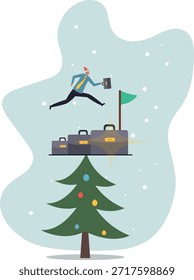 Career growth development plan, job promotion or motivation to achieve work target, stair step to success, ambition.flat characters.about a man and his life.