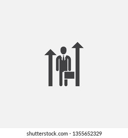 career growth Glyph icon. Simple sign illustration. career growth symbol design. Can be used for web, print and mobile