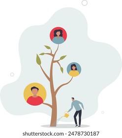 Career growth, HR human resources or organization, people management, career development strategy, employee skill or hiring, recruitment concept.flat illustration.