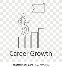 Career growth icon concept on transparency background. Business idea concept. Line vector illustration use for your web page. 