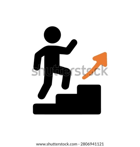 Career Growth Icon Containing progress, achievement, productivity, and success. Solid icon