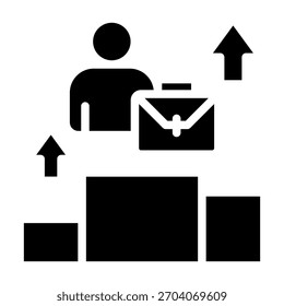 Elemento De Ícone De Crescimento De Carreira Para Design E Vetor